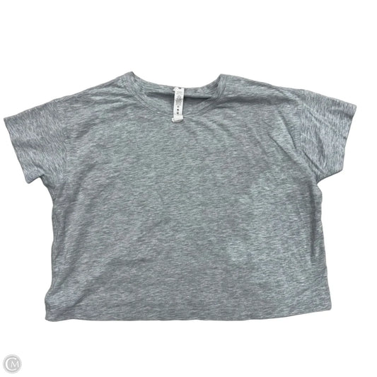 Athletic Top Short Sleeve By Lululemon In Grey, Size: Xs