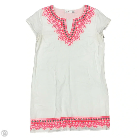 Dress Casual Midi By Vineyard Vines In Pink & White, Size: M
