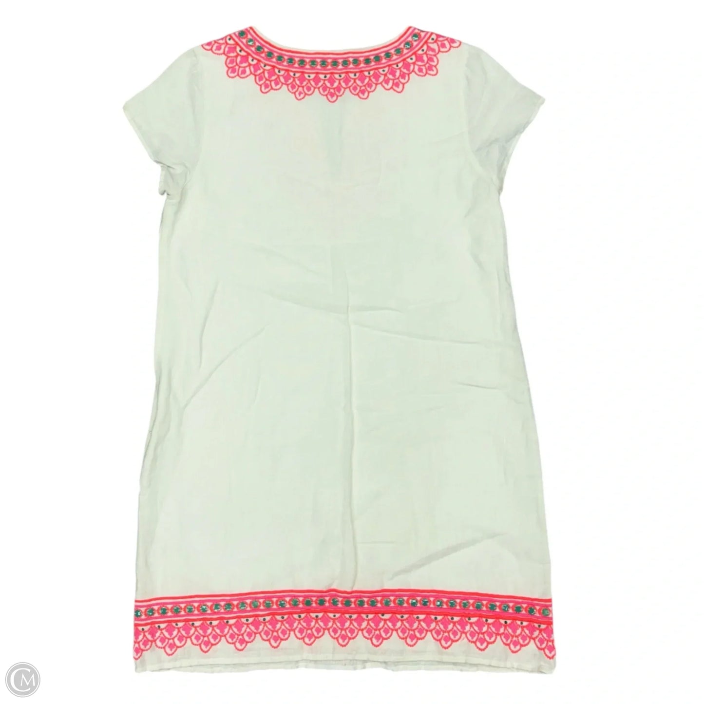 Dress Casual Midi By Vineyard Vines In Pink & White, Size: M