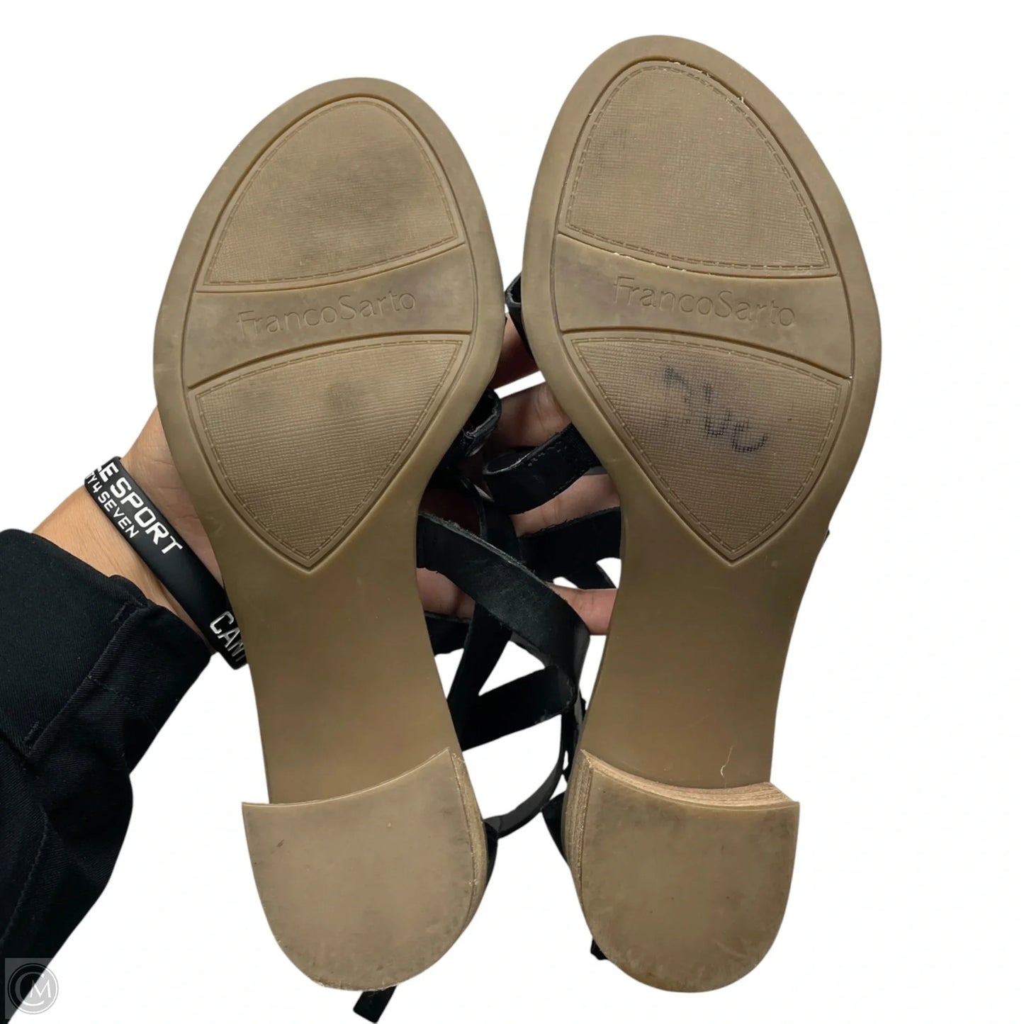 Sandals Heels Block By Franco Sarto In Black, Size: 7.5