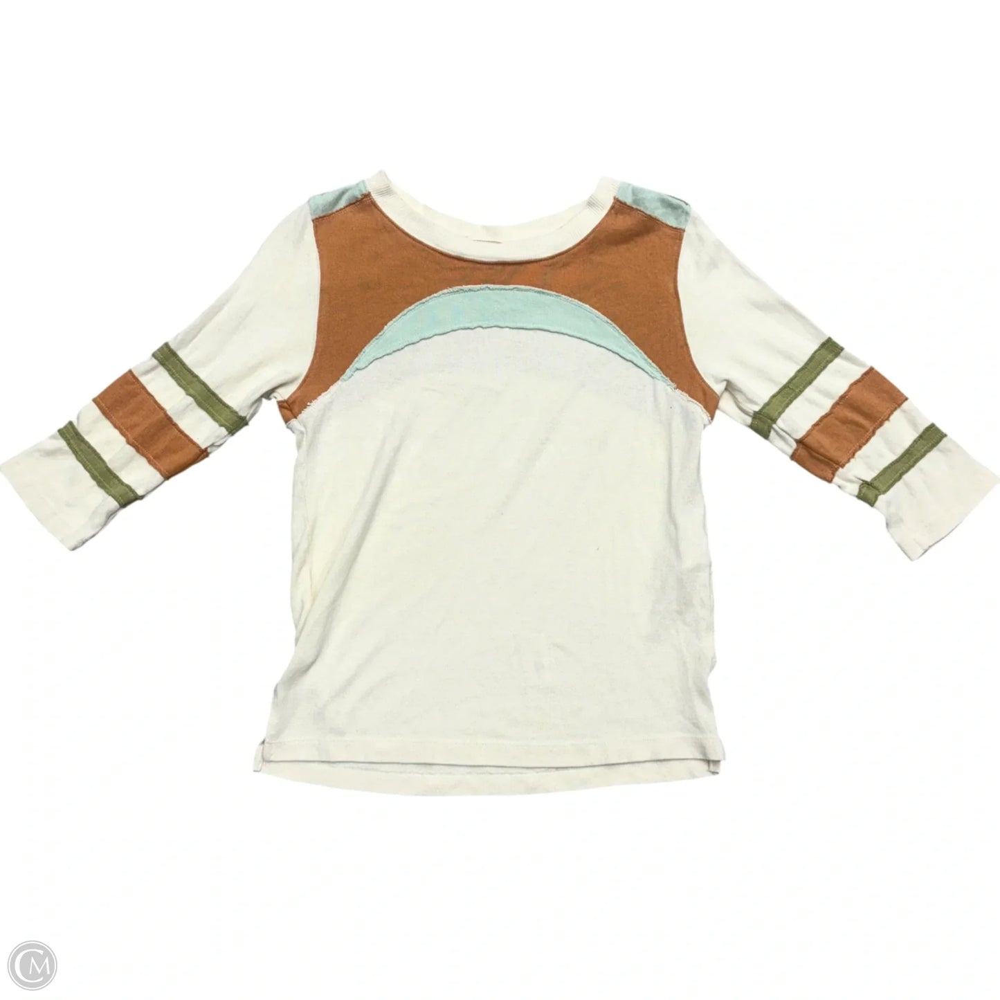 Top 3/4 Sleeve By We The Free In Cream & Orange, Size: S