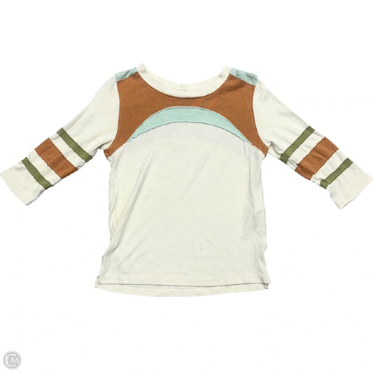 Top 3/4 Sleeve By We The Free In Cream & Orange, Size: S