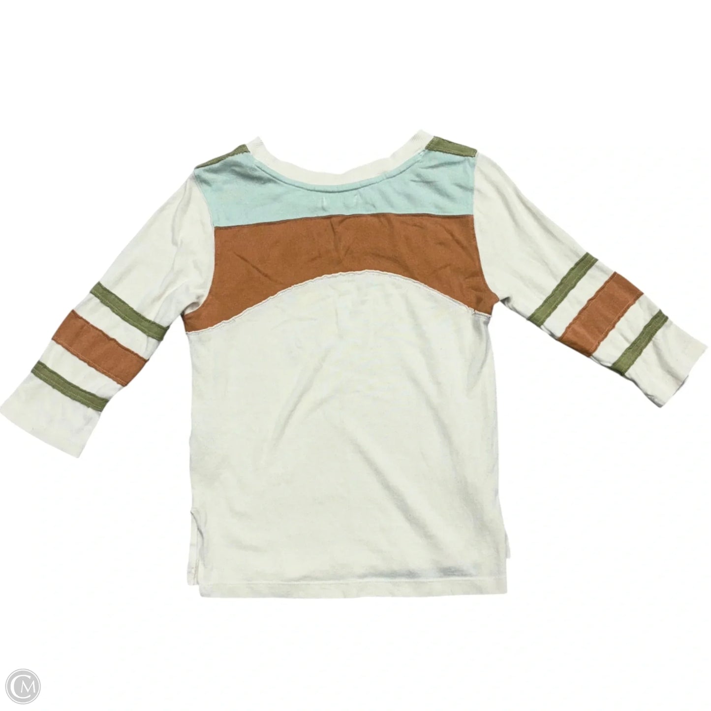 Top 3/4 Sleeve By We The Free In Cream & Orange, Size: S
