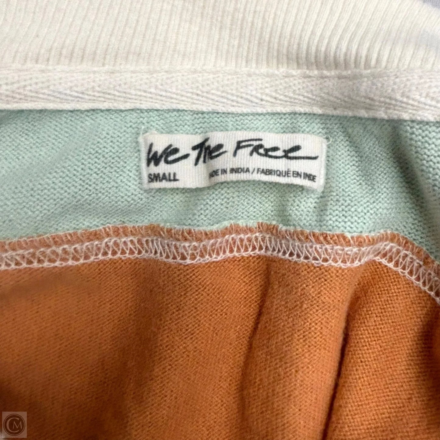 Top 3/4 Sleeve By We The Free In Cream & Orange, Size: S