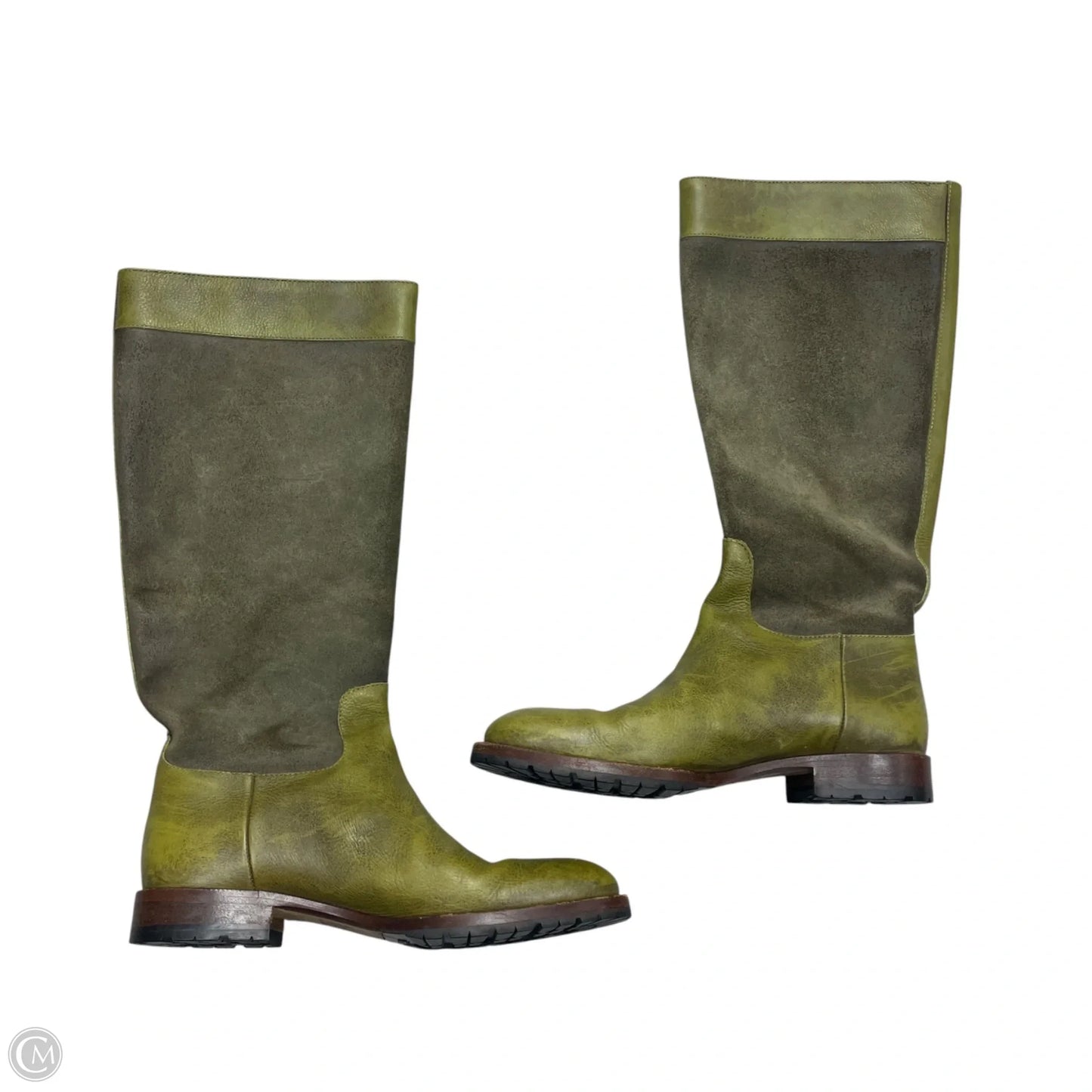 Boots Mid-calf Flats By Vibram In Green, Size: 8