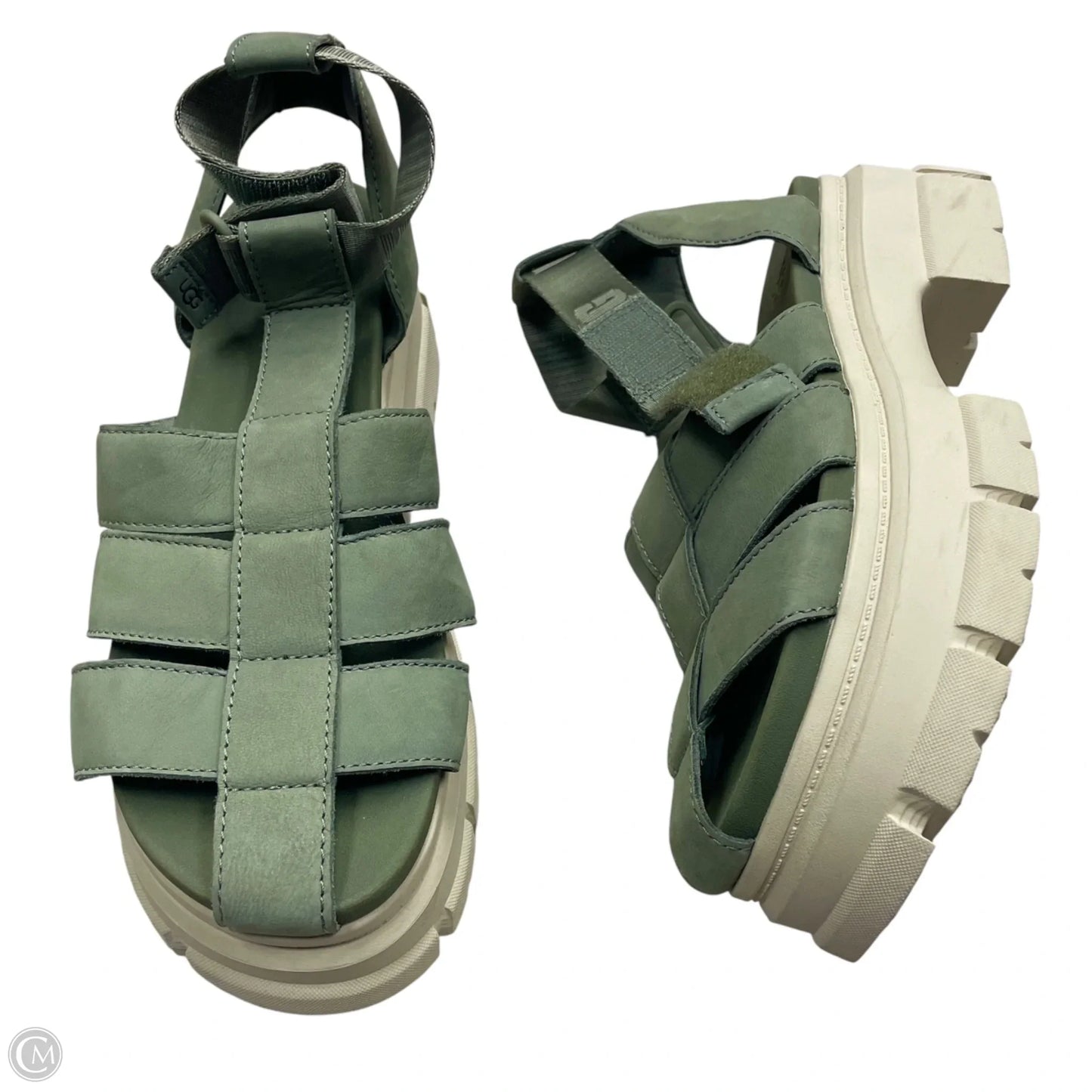 Sandals Designer By Ugg In Green, Size: 8.5