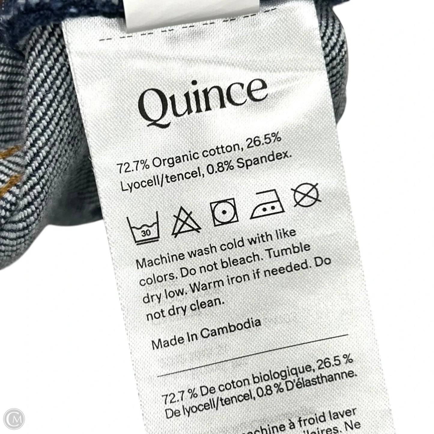 Jeans Wide Leg By Quince In Blue Denim, Size: 14