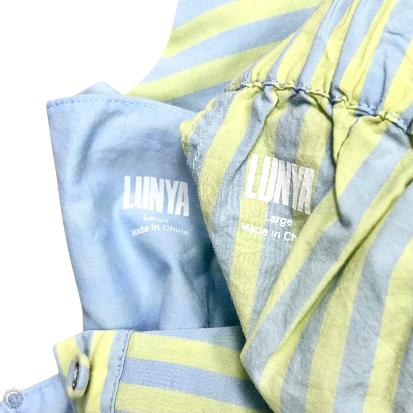 Shorts Set By Lunya In Striped Pattern, Size: L