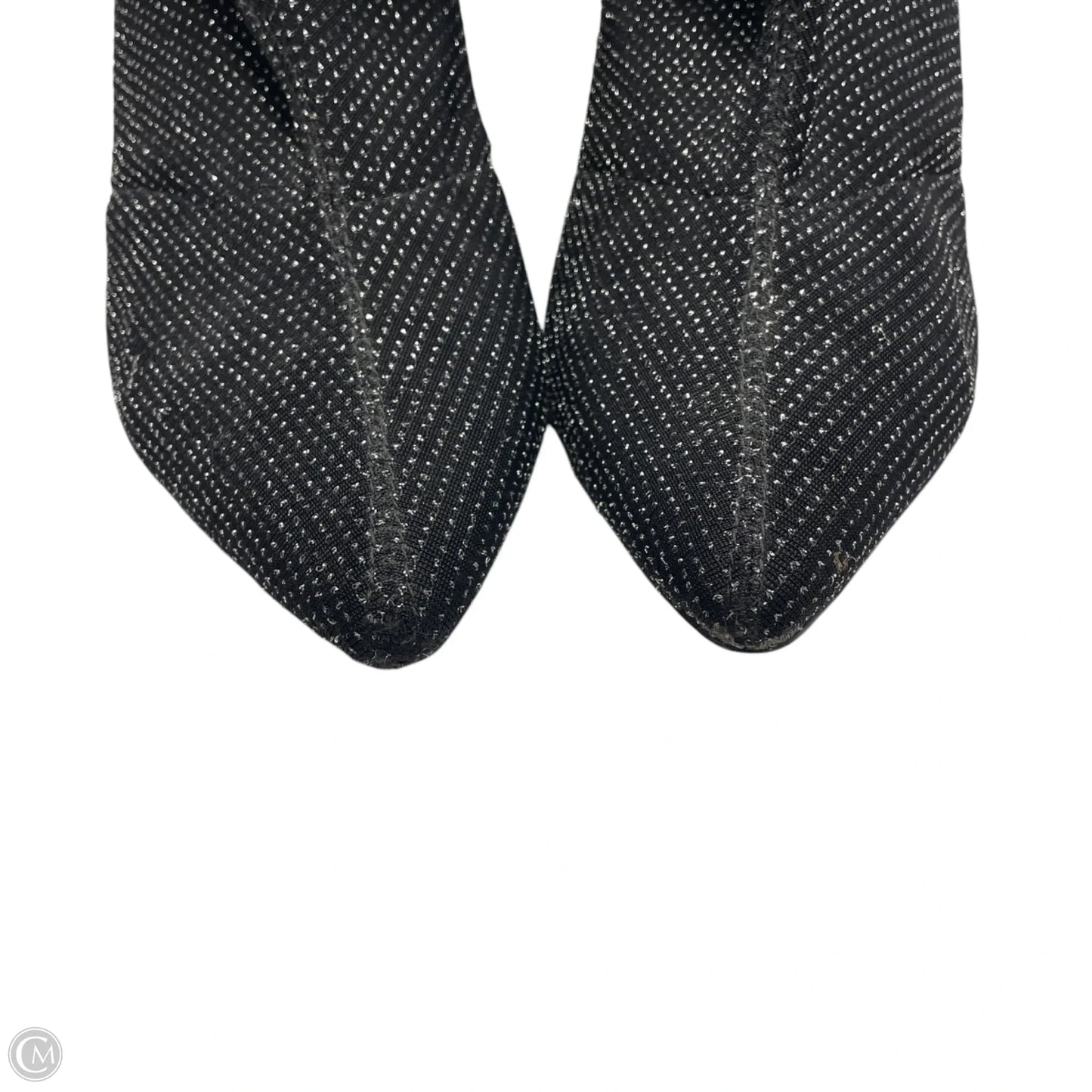 Boots Ankle Heels By Shoedazzle In Black & Silver, Size: 9