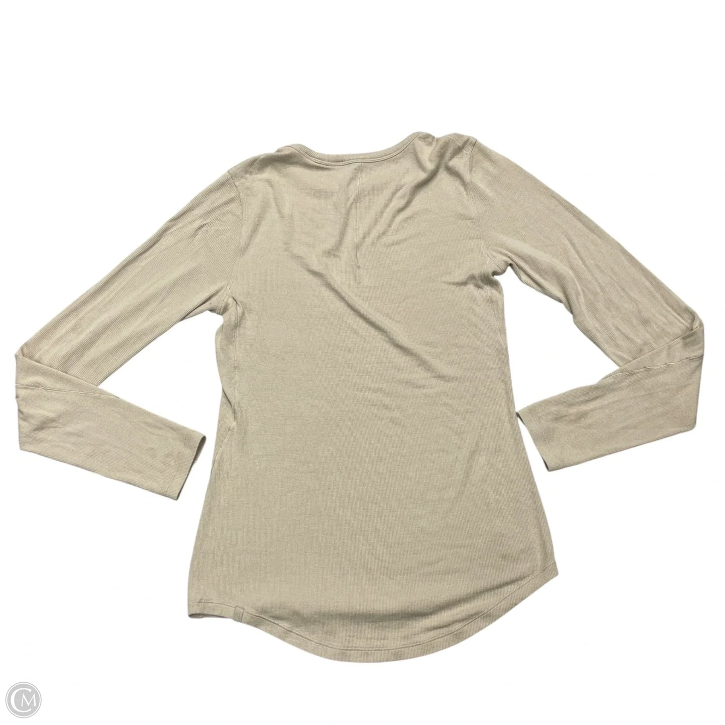 Athletic Top Long Sleeve Collar By Lululemon In Beige, Size: S