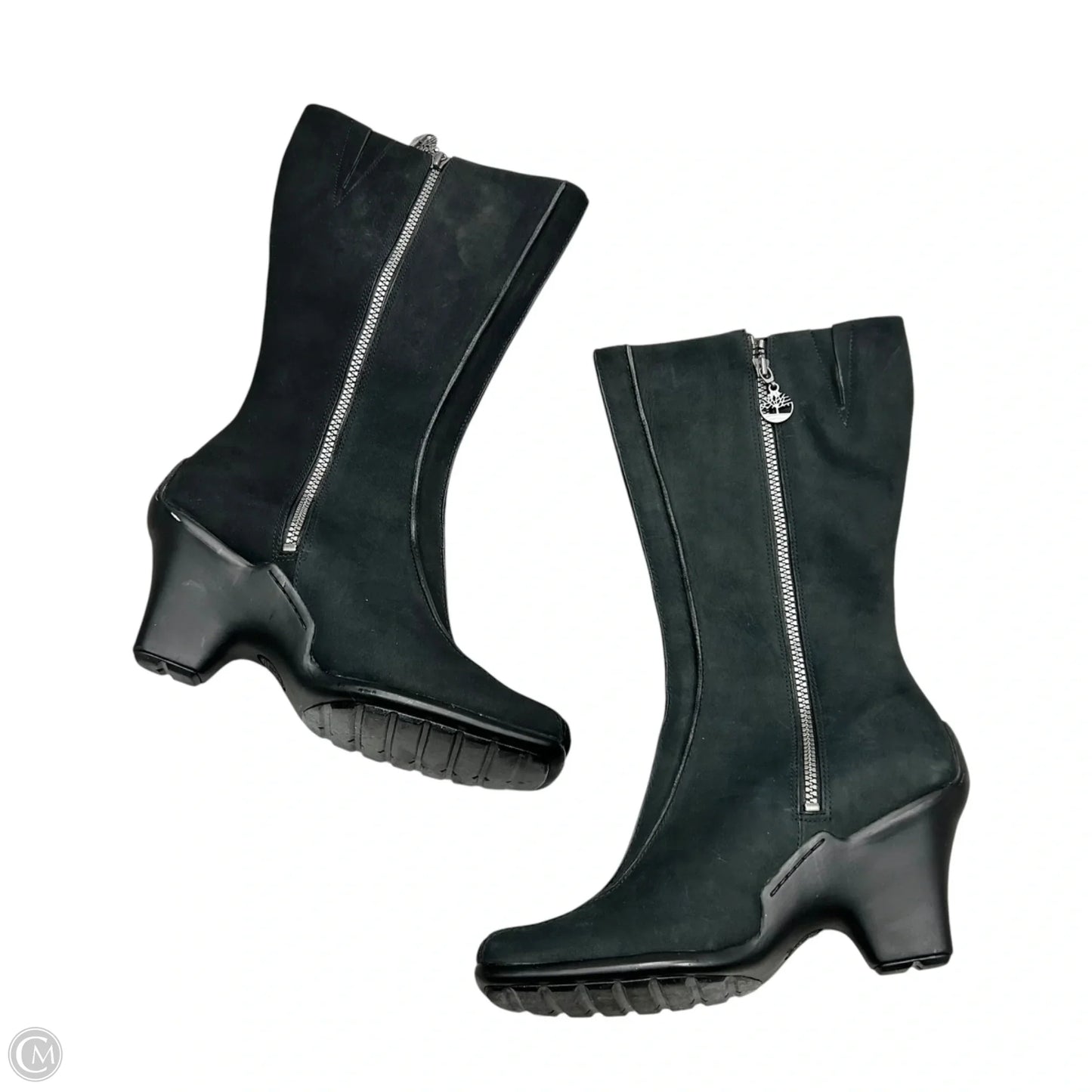 Boots Mid-calf Heels By Timberland In Black, Size: 9