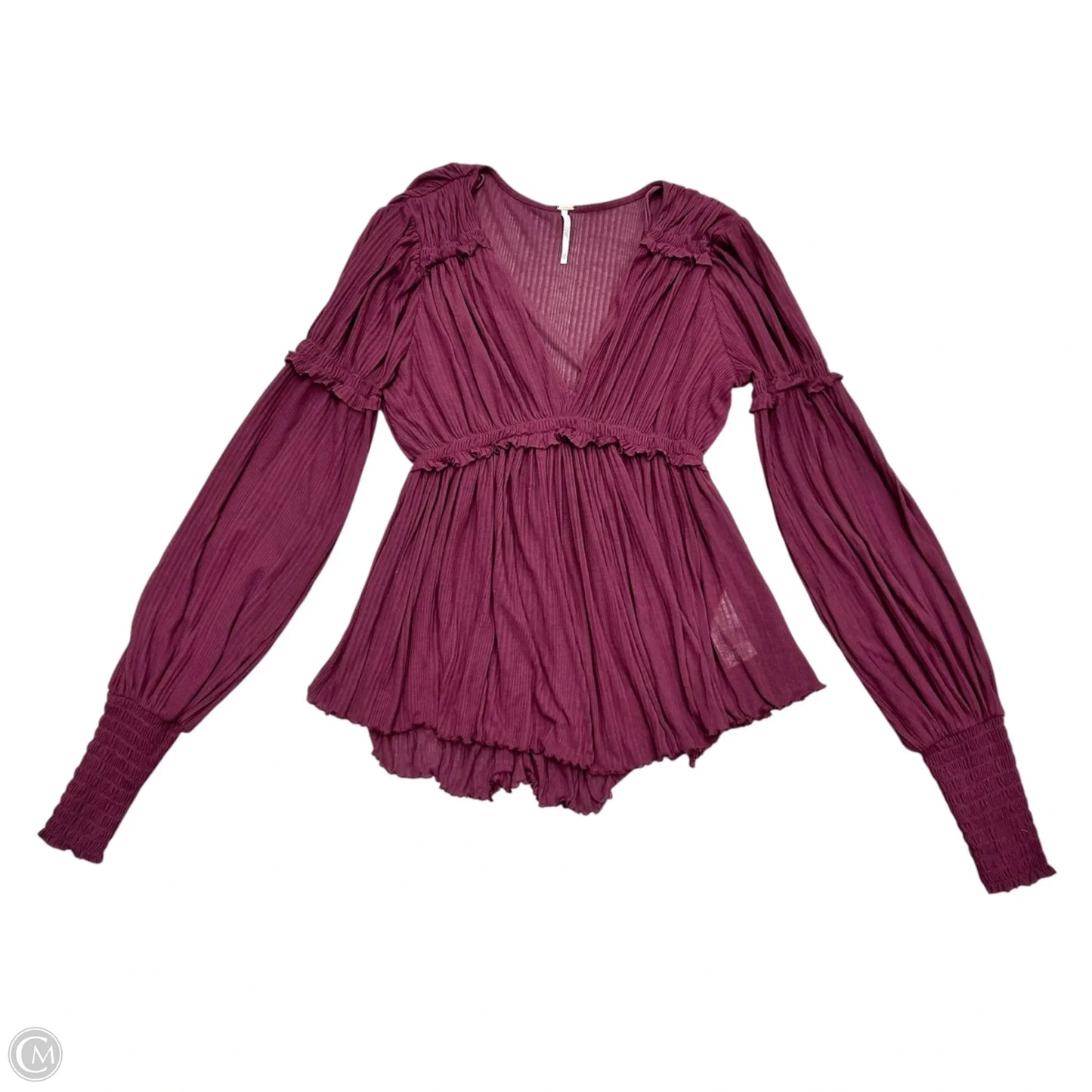 Top Long Sleeve By Free People In Maroon, Size: Xs