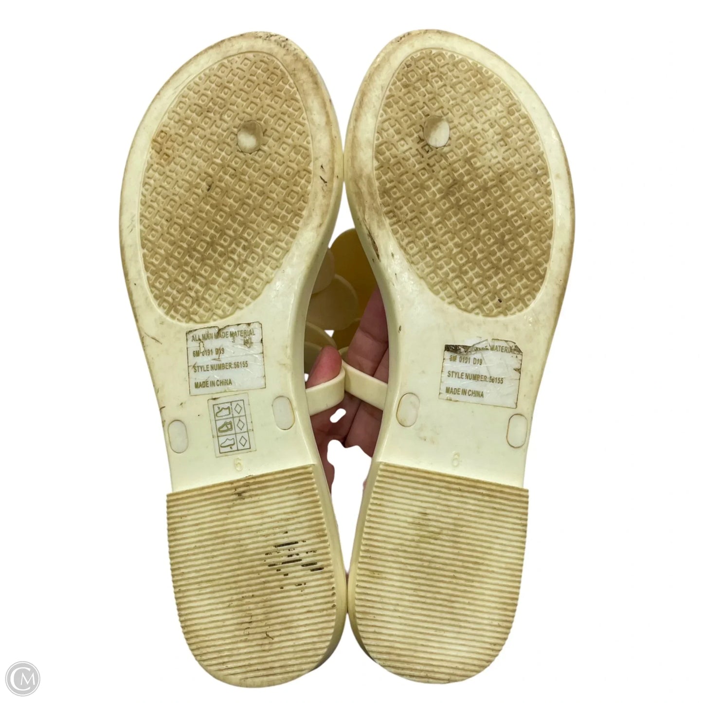 Sandals Designer By Tory Burch In Cream, Size: 6