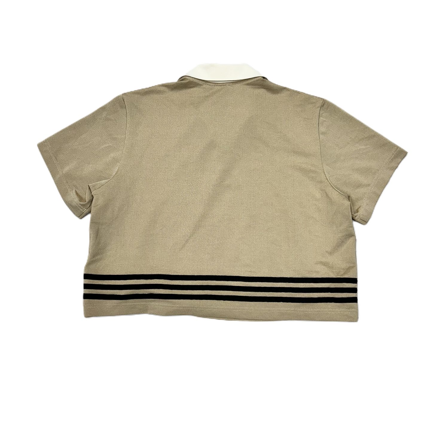 Athletic Top Short Sleeve By Adidas In Cream & Tan, Size: M