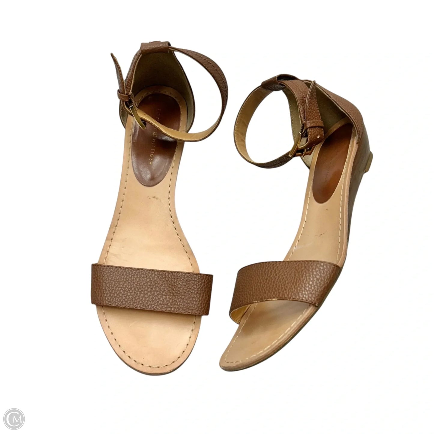 Sandals Heels Block By Tommy Hilfiger In Brown, Size: 7.5