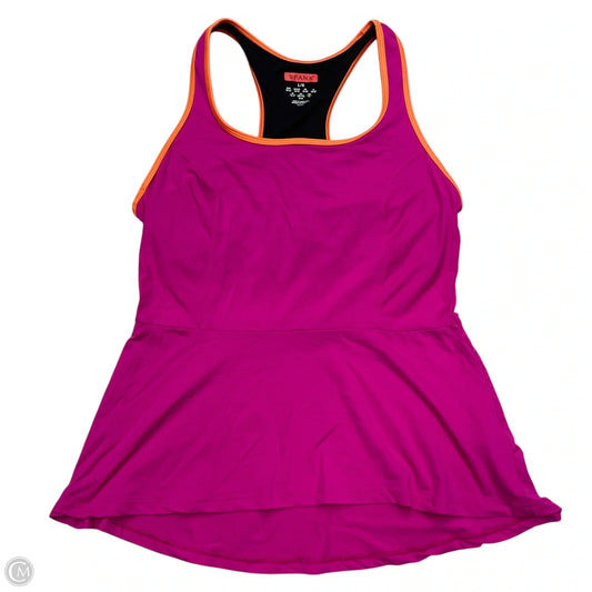 Athletic Top Short Sleeve By Spanx In Orange & Pink, Size: L