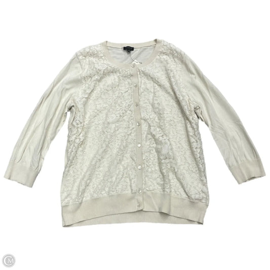 Sweater Cardigan By Talbots In Ivory, Size: Xl