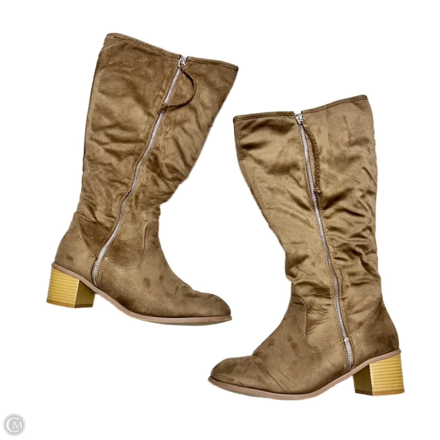 Boots Mid-calf Heels By Journee In Brown, Size: 11