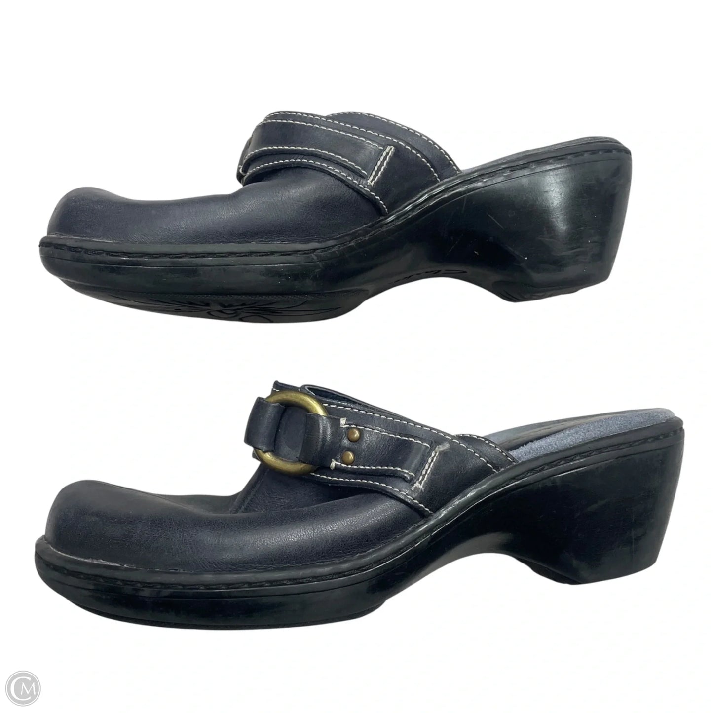 Sandals Heels Block By Clarks In Navy, Size: 8.5