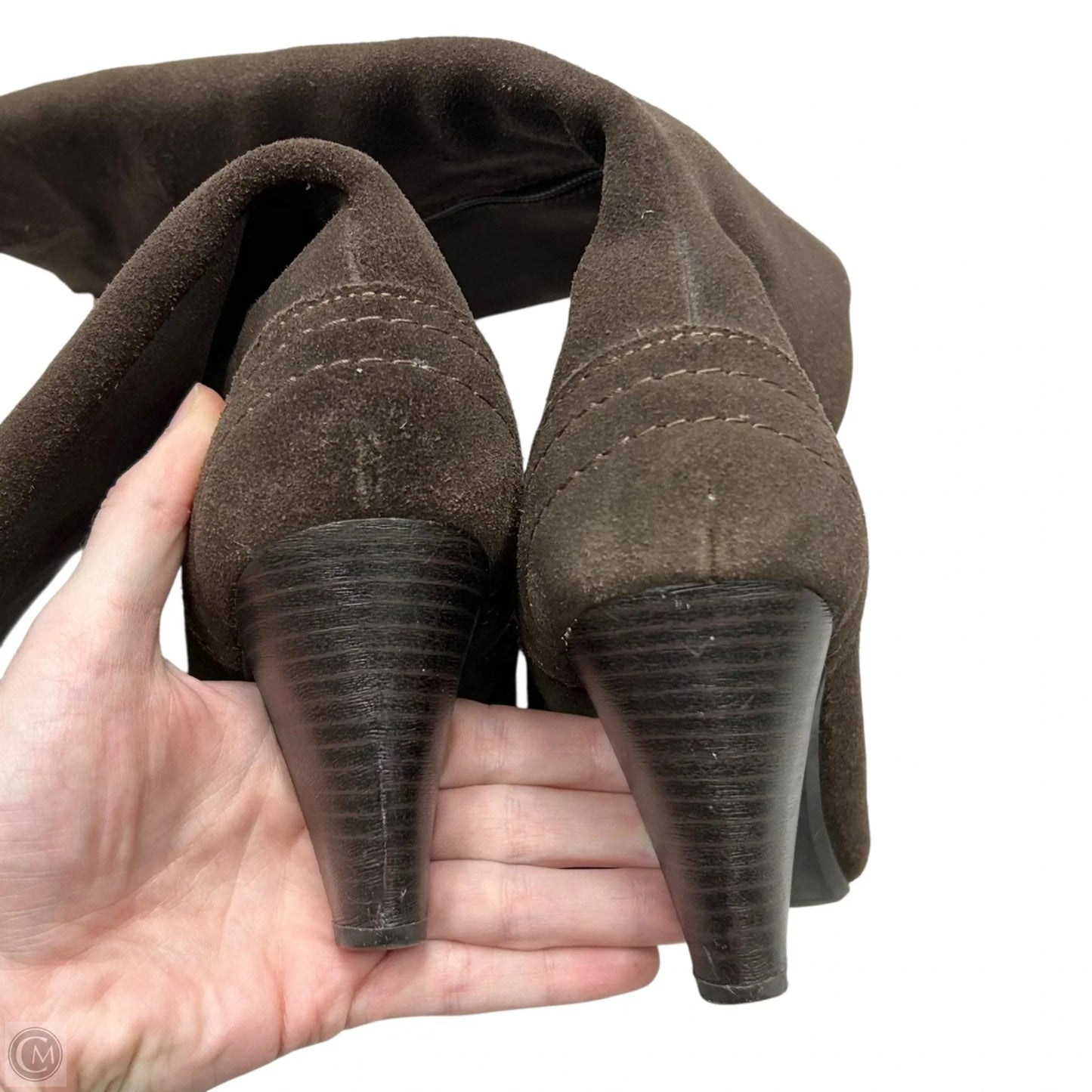 Boots Mid-calf Heels By Donzella In Brown, Size: 6.5