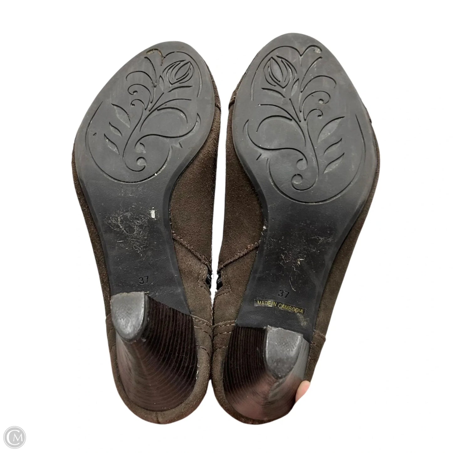 Boots Mid-calf Heels By Donzella In Brown, Size: 6.5