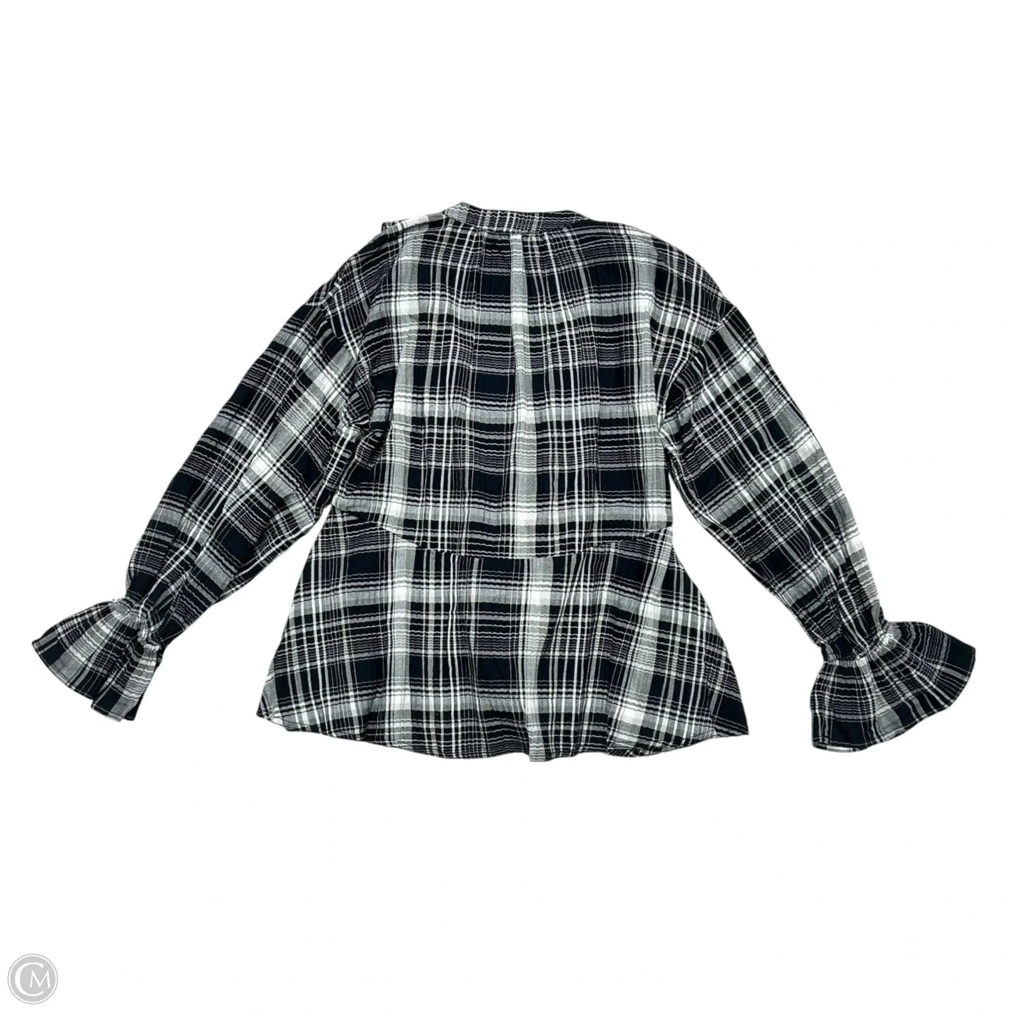 Top Long Sleeve By Pilcro In Black & White, Size: Xxs