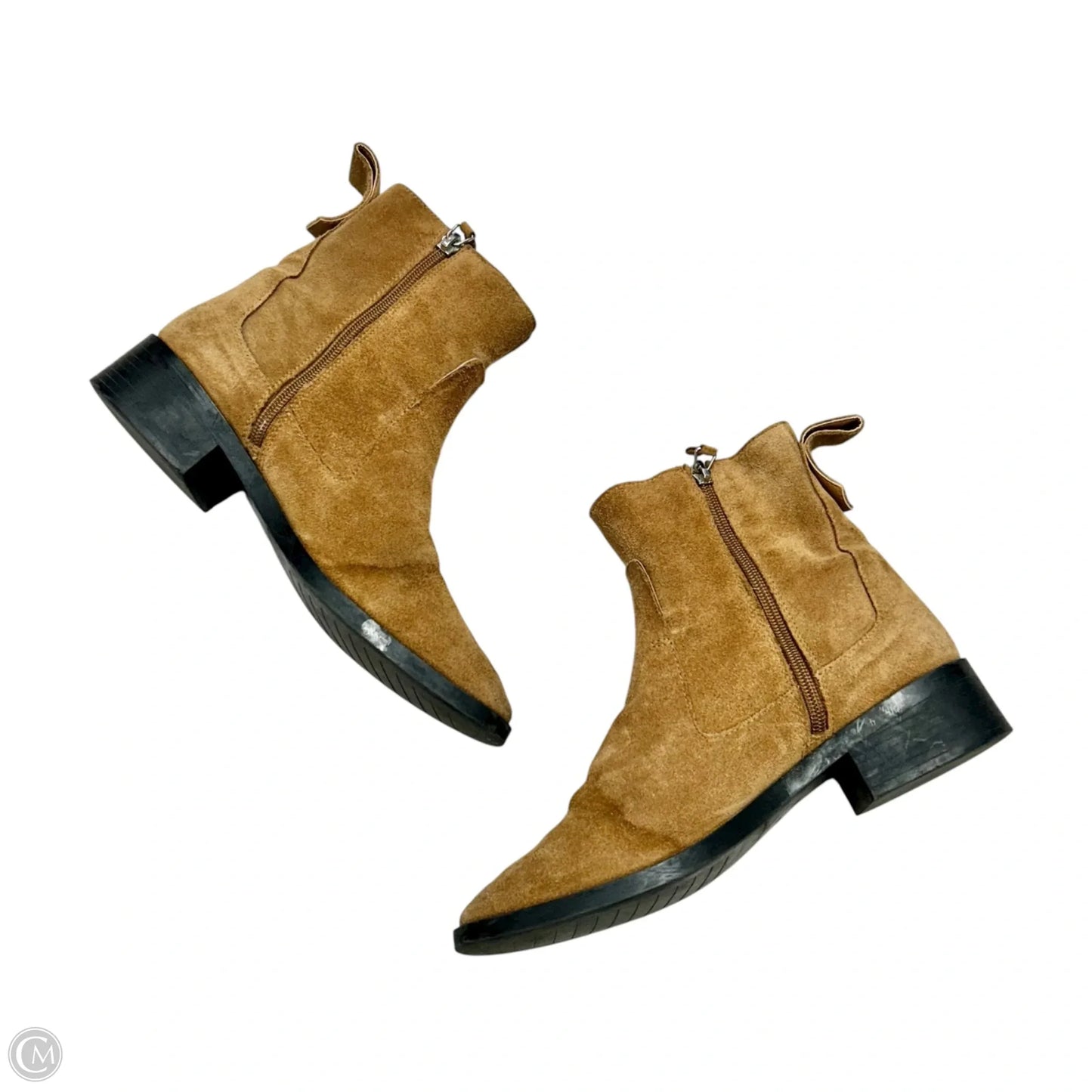 Boots Ankle Heels By Zara In Tan, Size: 9.5