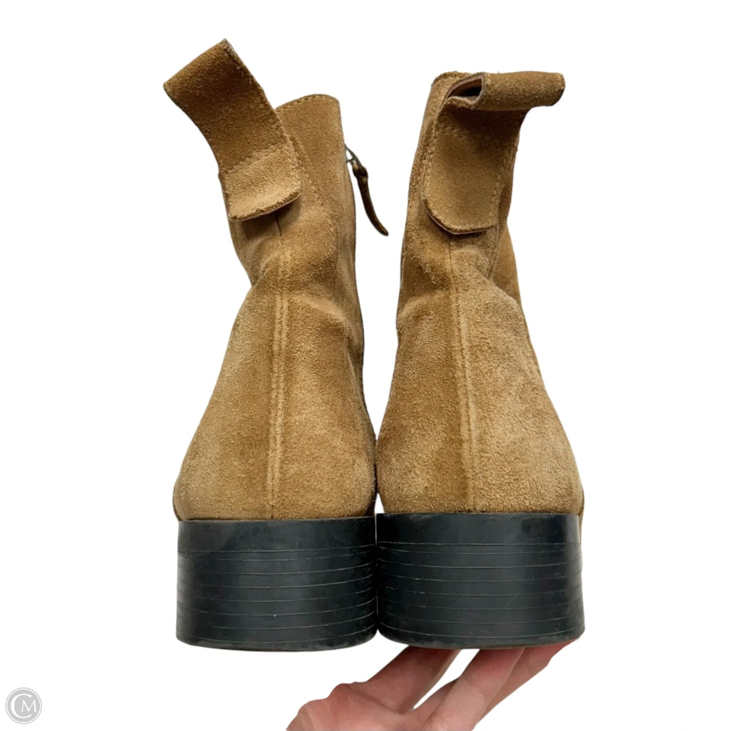 Boots Ankle Heels By Zara In Tan, Size: 9.5