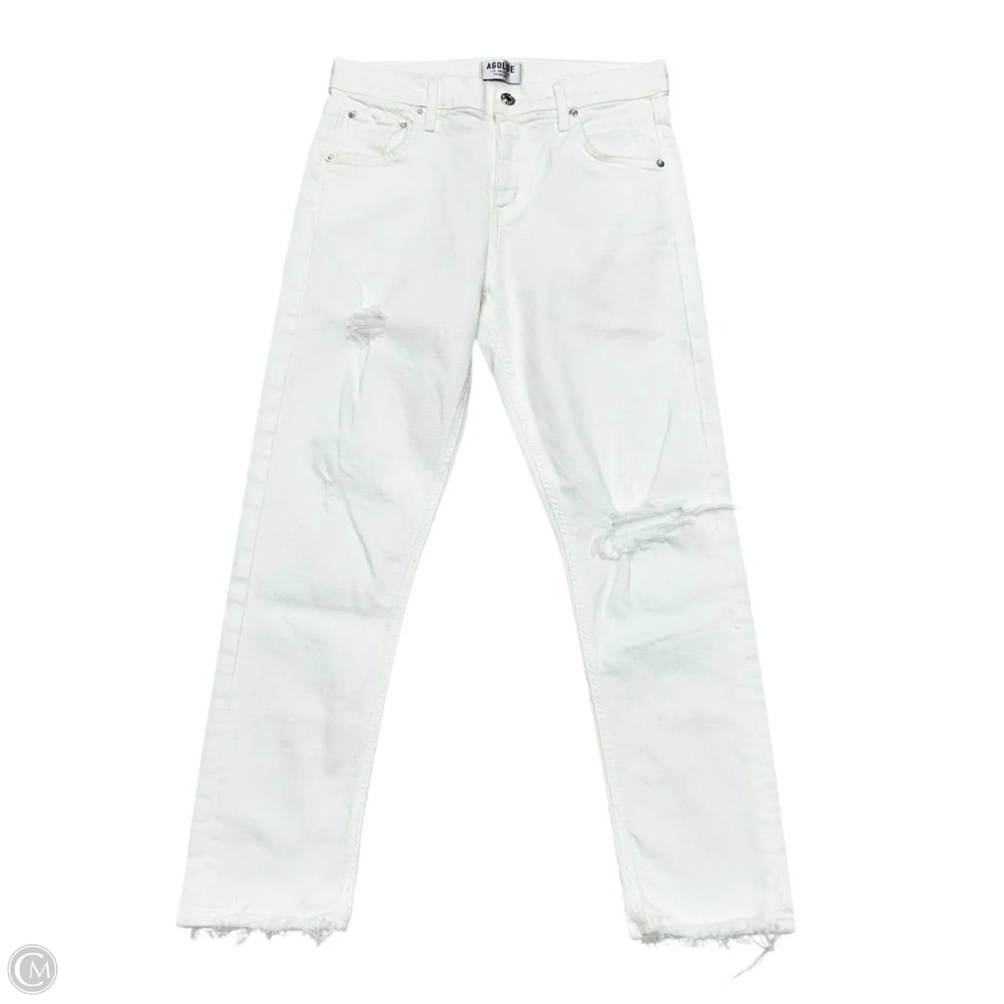 Jeans Straight By Agolde In White Denim, Size: 2