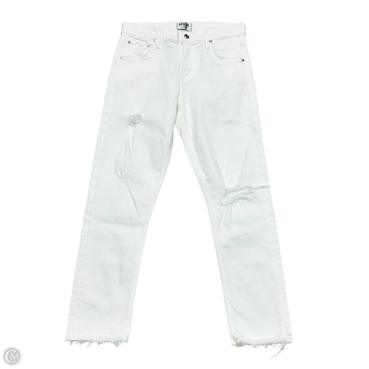 Jeans Straight By Agolde In White Denim, Size: 2