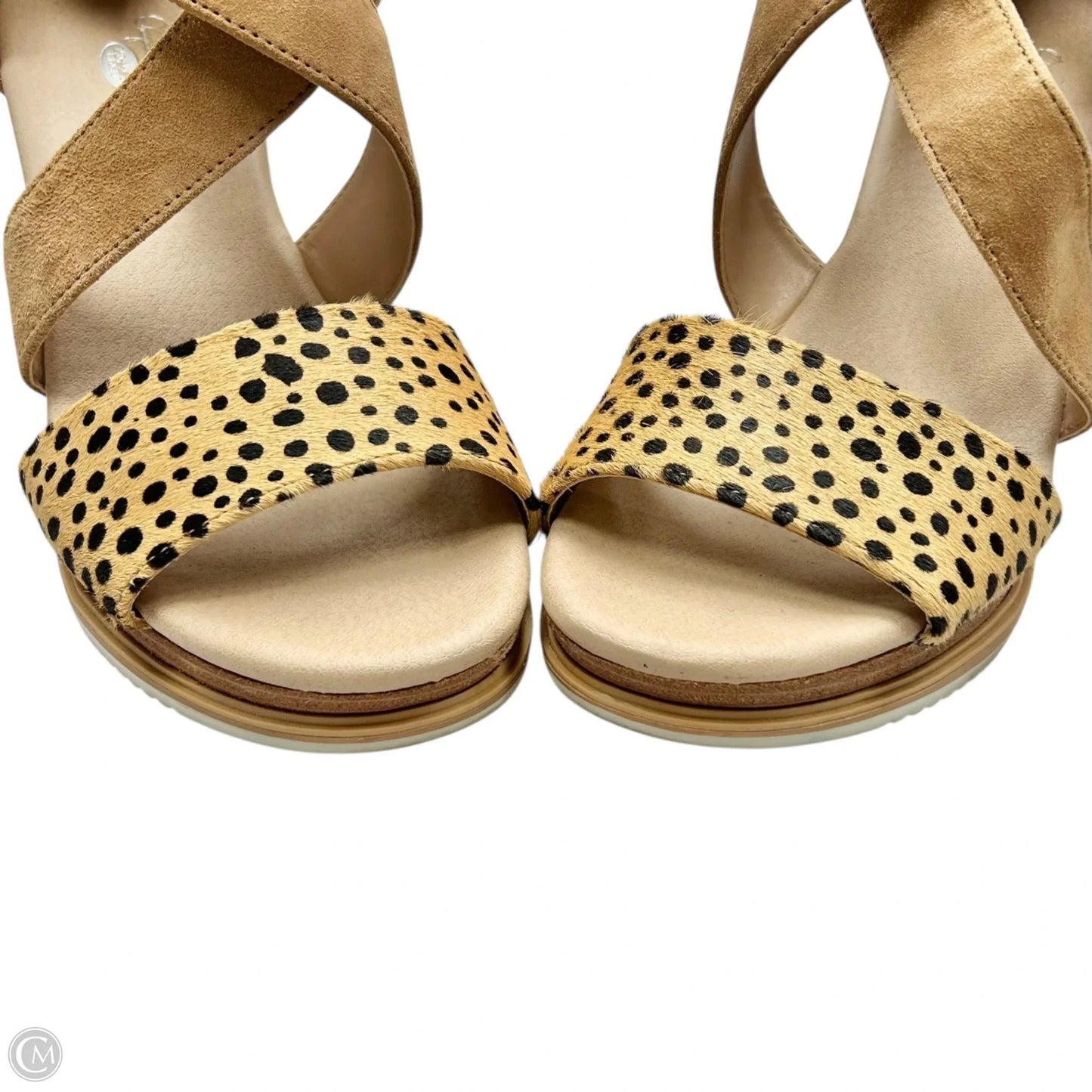 Sandals Heels Wedge By Dr Scholls In Black & Tan, Size: 8.5