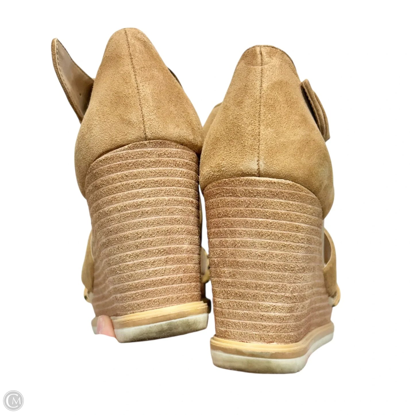 Sandals Heels Wedge By Dr Scholls In Black & Tan, Size: 8.5