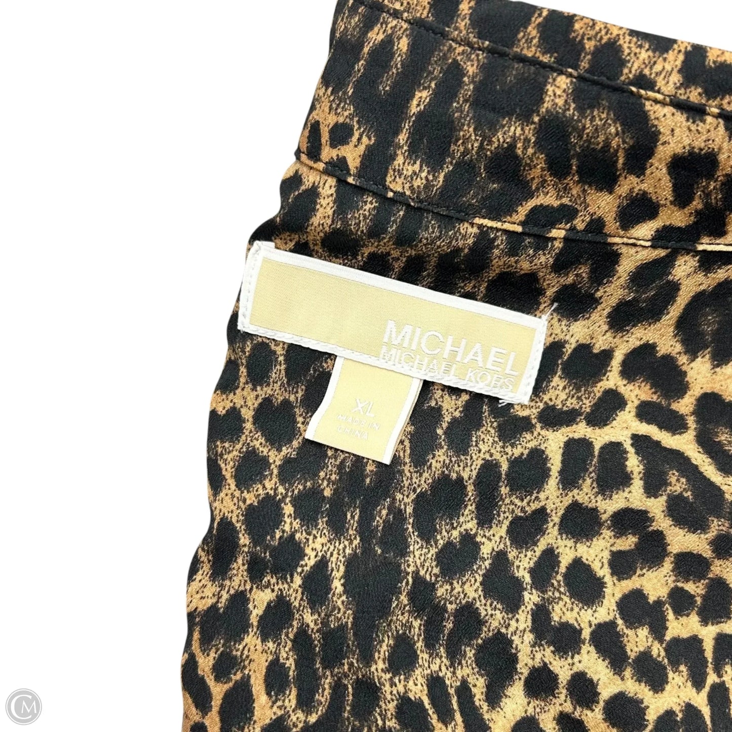 Jacket Shirt By Michael By Michael Kors In Animal Print, Size: Xl