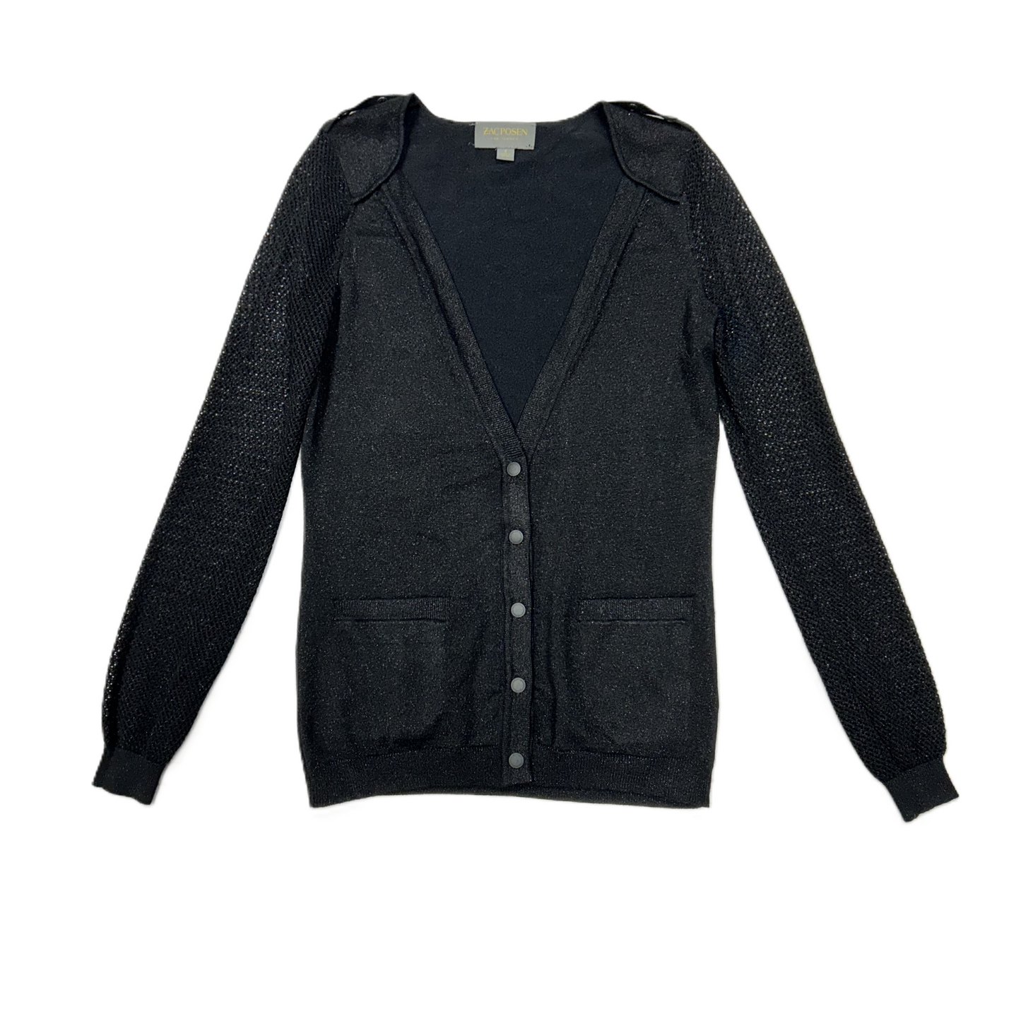 Cardigan Designer By Zac Posen In Black, Size: S