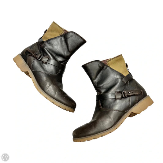 Boots Ankle Heels By Teva In Brown & Cream, Size: 8