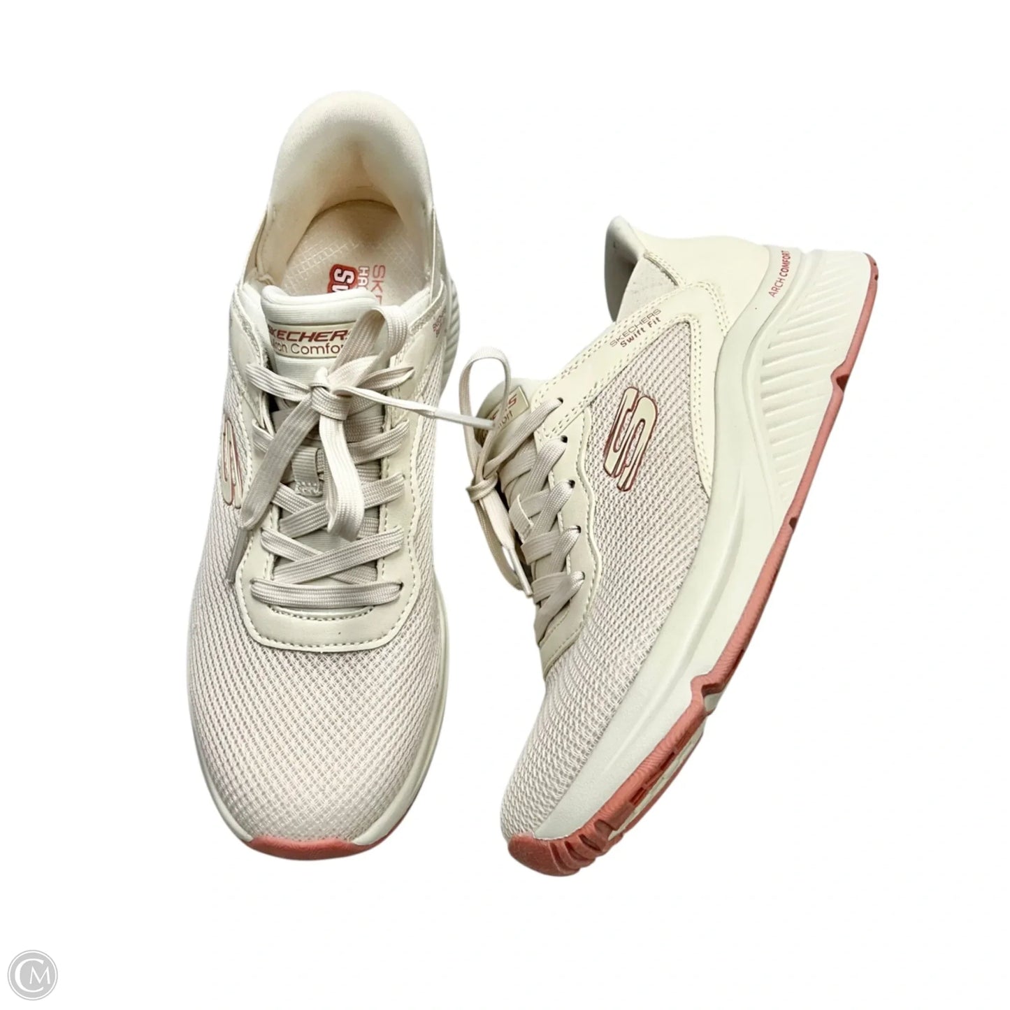 Shoes Athletic By Skechers In Cream, Size: 8.5