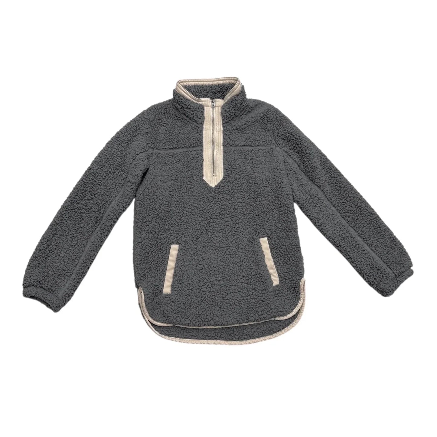 Jacket Faux Fur & Sherpa By Abercrombie And Fitch In Cream & Grey, Size: S