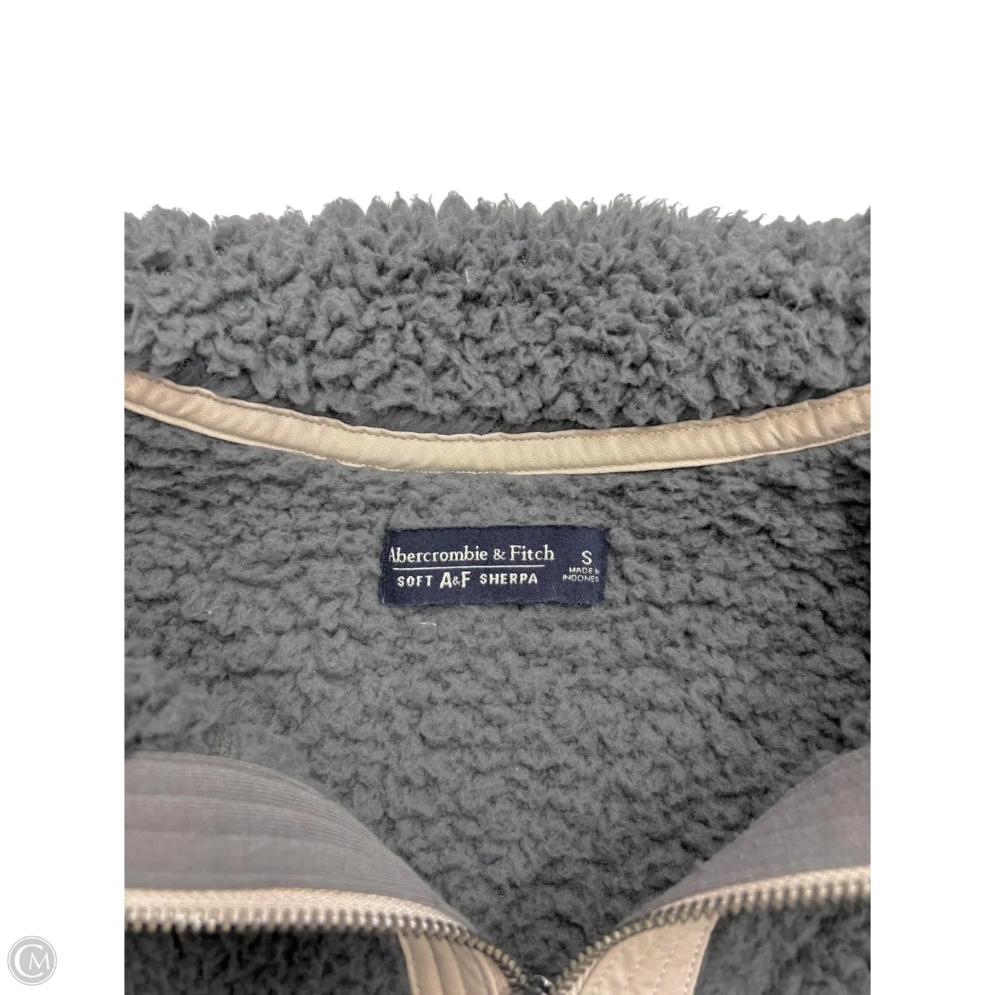 Jacket Faux Fur & Sherpa By Abercrombie And Fitch In Cream & Grey, Size: S