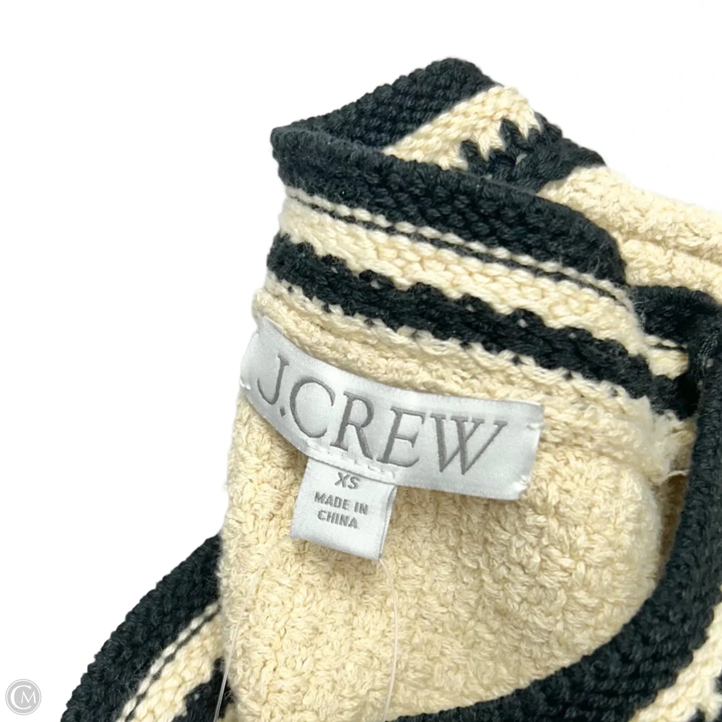 Sweater Cardigan By J. Crew In Black & Cream, Size: Xs