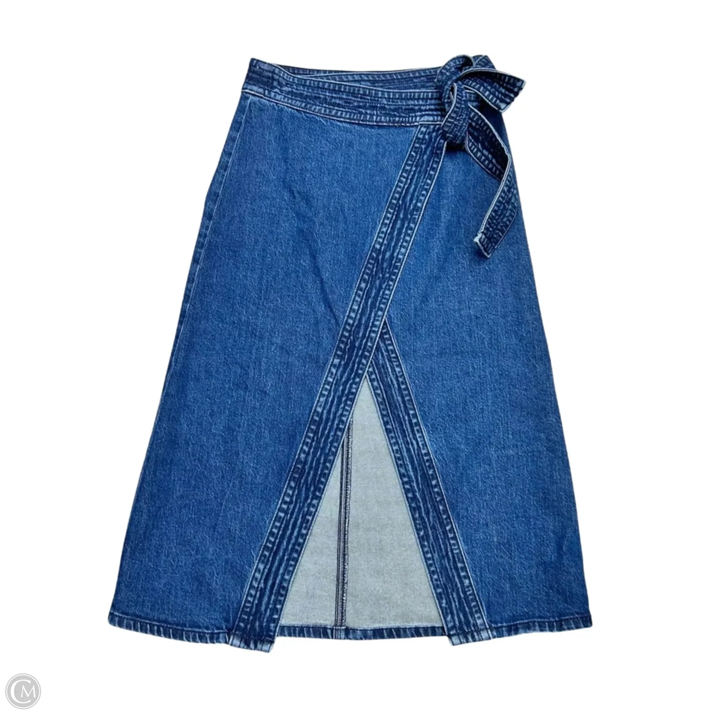 Skirt Midi By Ann Taylor In Blue Denim, Size: Xxsp