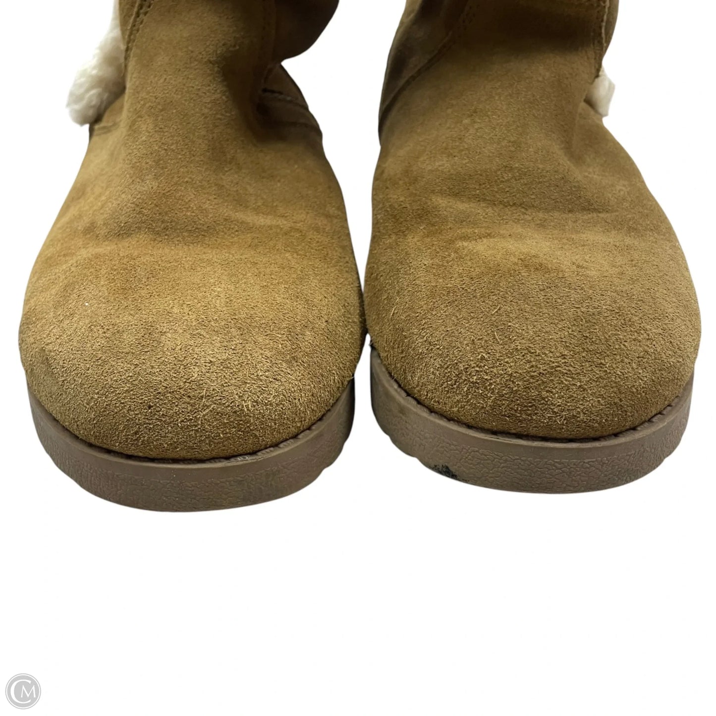 Boots Mid-calf Flats In Brown & Cream, Size: 10