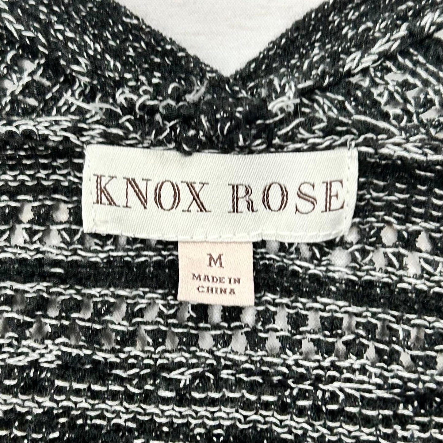 Sweater Cardigan By Knox Rose In Black & White, Size: M