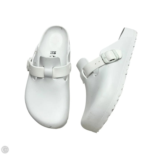 Sandals Flats By Birkenstock In White, Size: 7.5