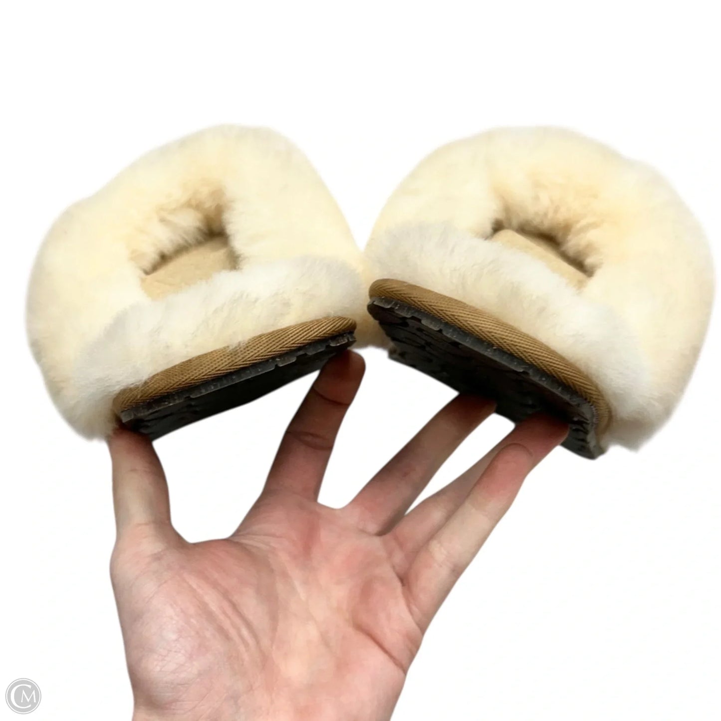 Slippers Designer By Ugg In Brown & Cream, Size: 6