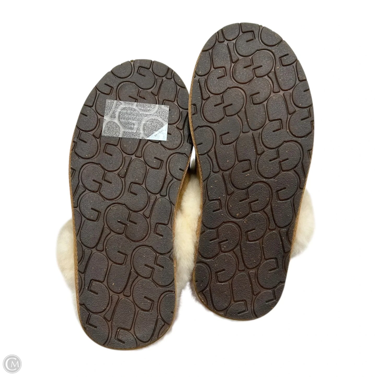 Slippers Designer By Ugg In Brown & Cream, Size: 6