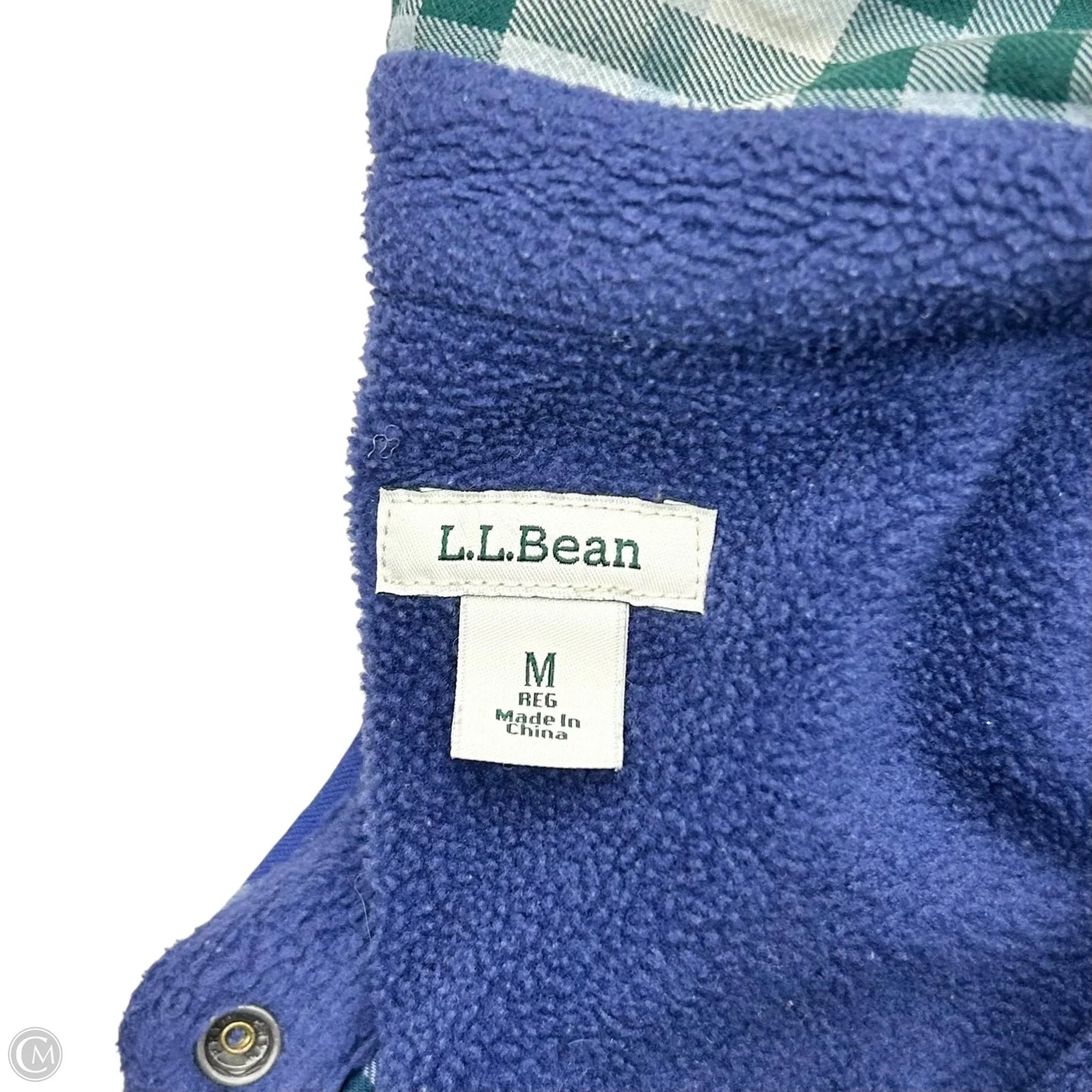 Jacket Shirt By L.l. Bean In Blue & Green, Size: M