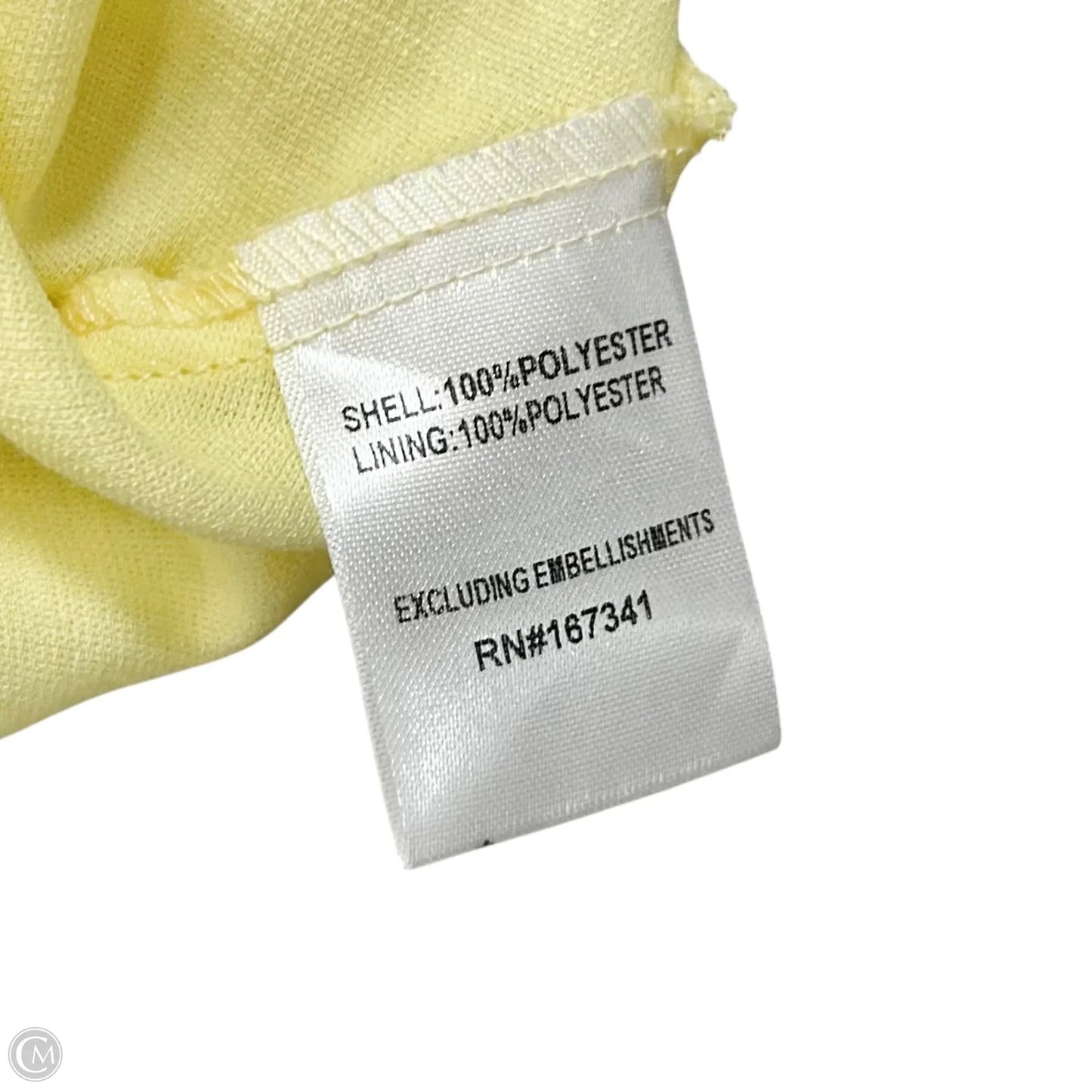 Dress Casual Short By Hello Molly In White & Yellow, Size: M