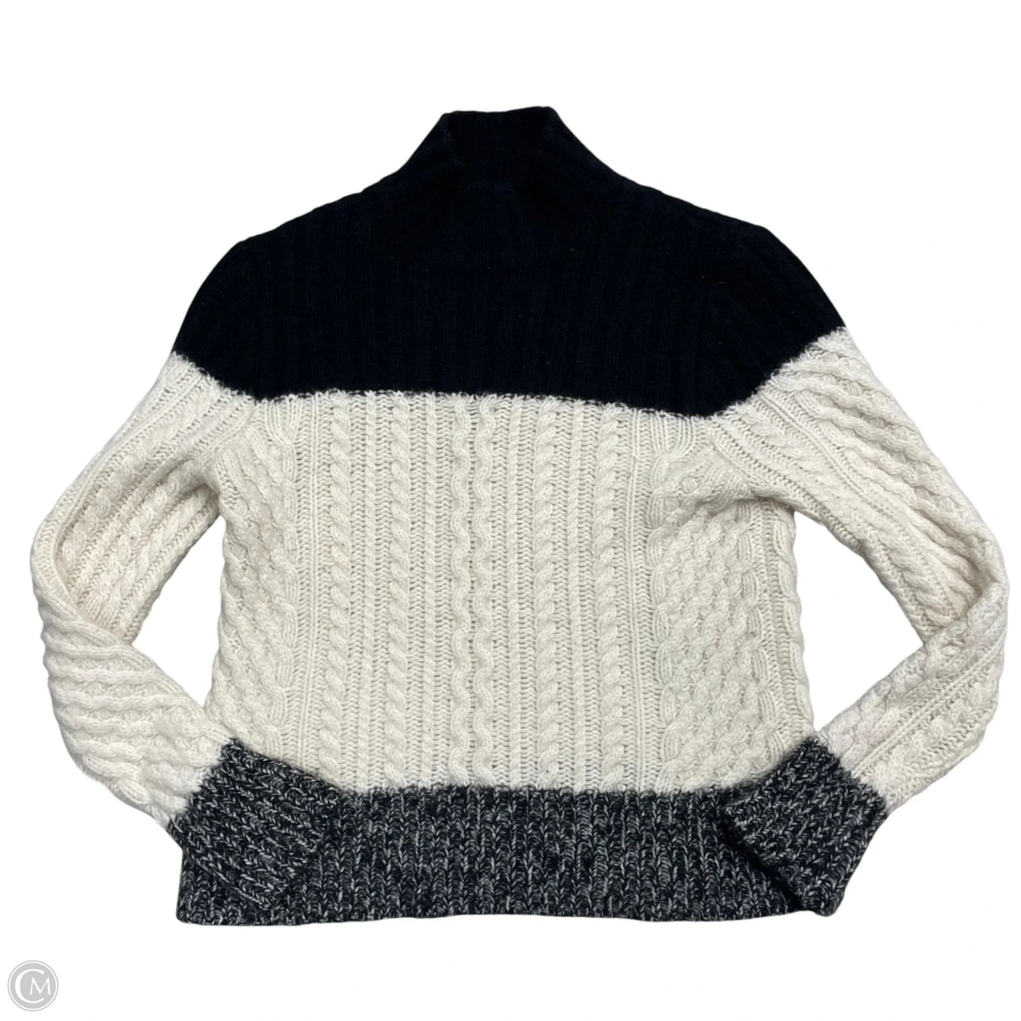 Sweater Cashmere By Aqua In Black & Cream, Size: S