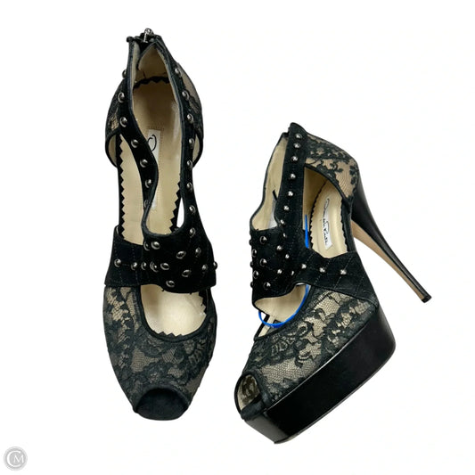 Shoes Luxury Designer By Oscar De La Renta In Black, Size: 7.5