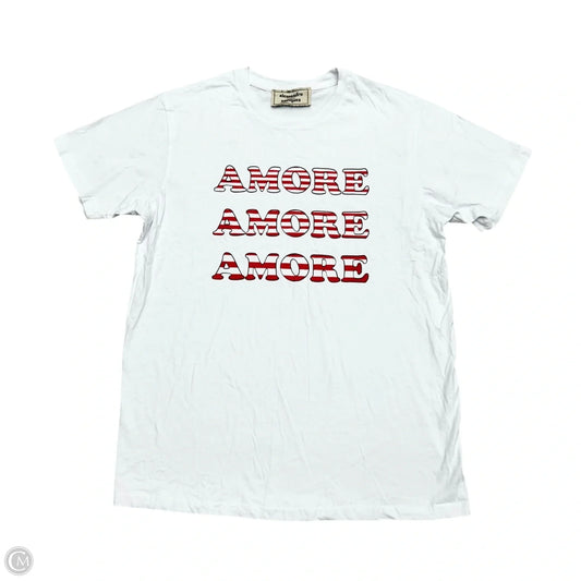 Top Short Sleeve By Alessandro Enriquez In White, Size: M